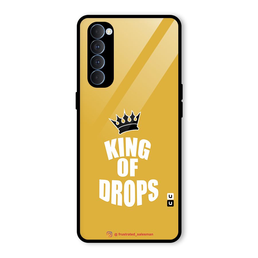 King of Drops Mustard Yellow Glass Back Case for Oppo Reno4 Pro