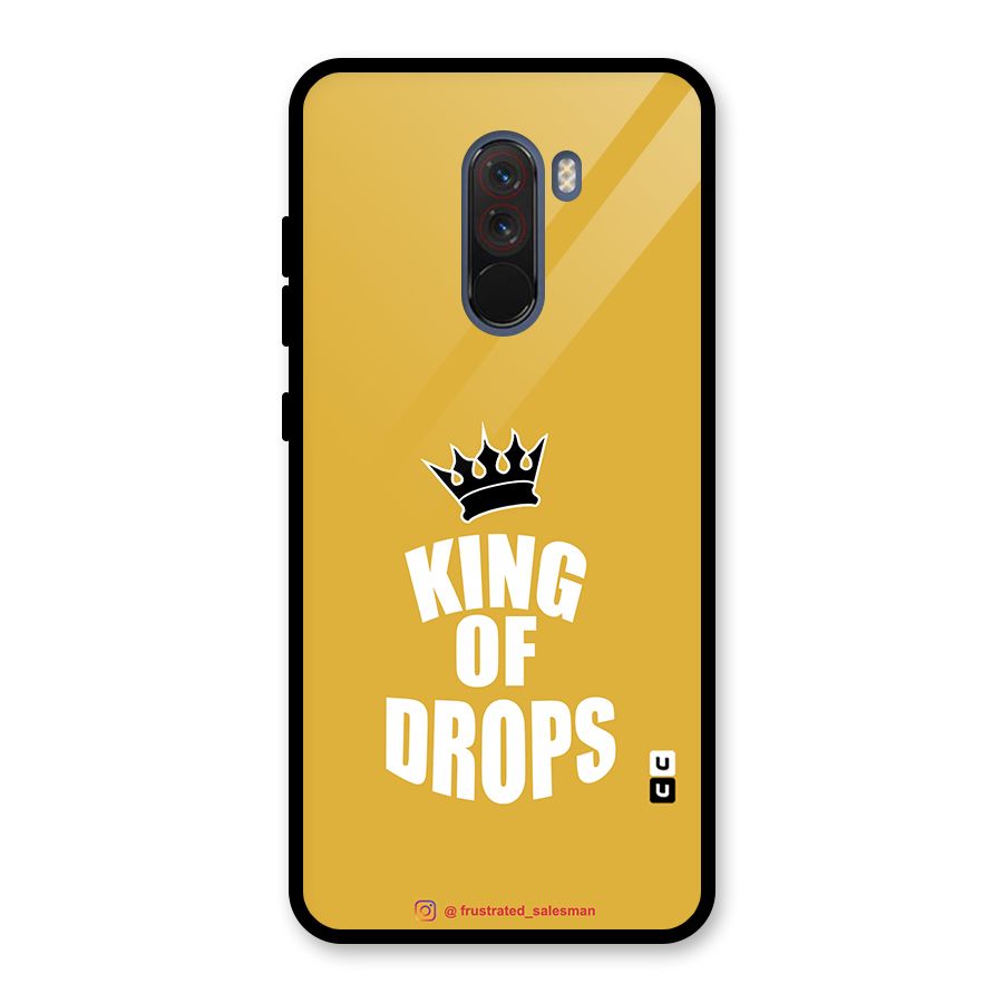 King of Drops Mustard Yellow Glass Back Case for Poco F1