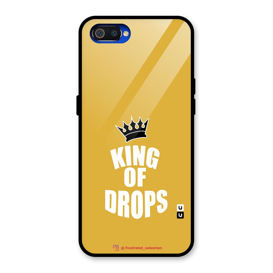 King of Drops Mustard Yellow Glass Back Case for Realme C2