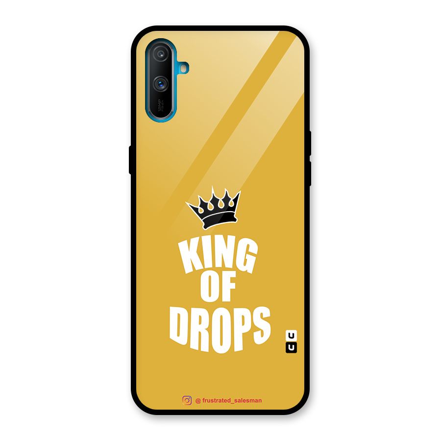 King of Drops Mustard Yellow Glass Back Case for Realme C3