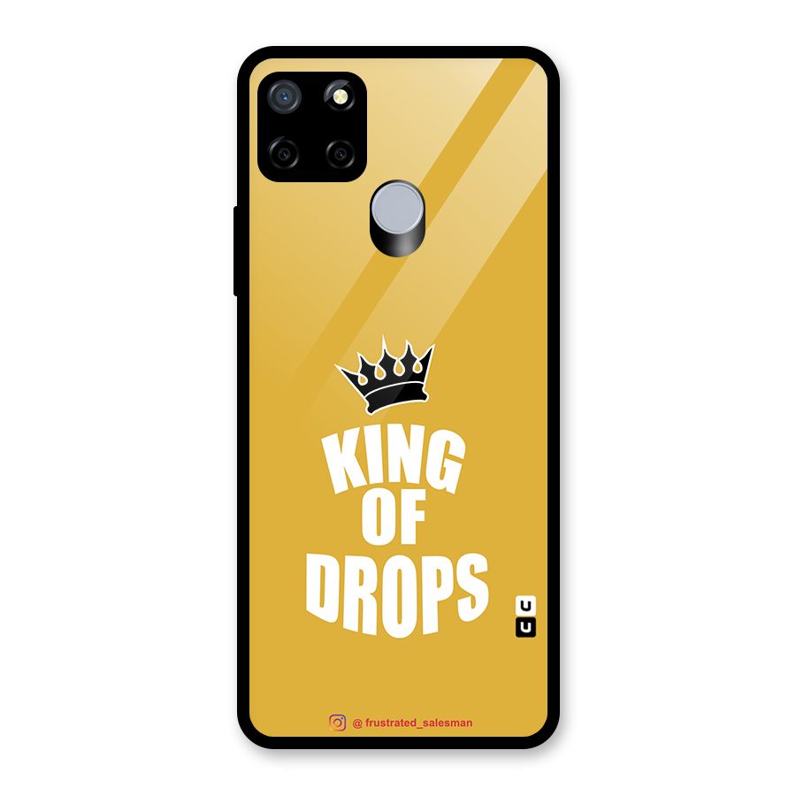 King of Drops Mustard Yellow Glass Back Case for Realme Narzo 20