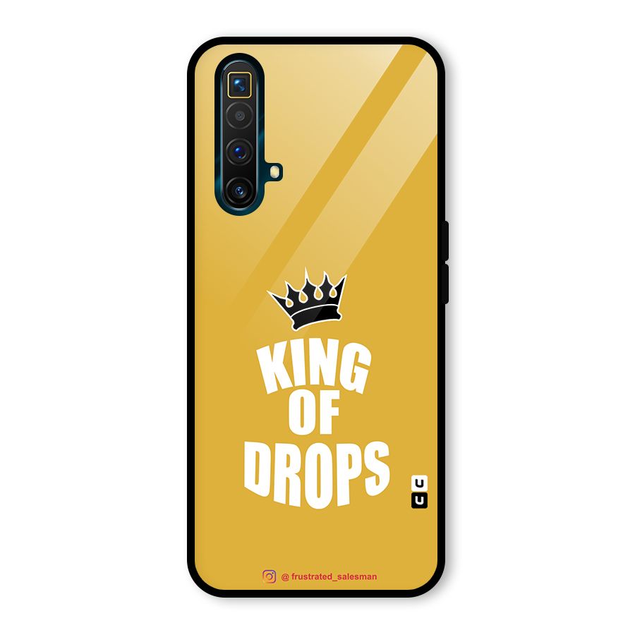 King of Drops Mustard Yellow Glass Back Case for Realme X3