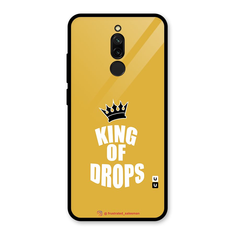 King of Drops Mustard Yellow Glass Back Case for Redmi 8