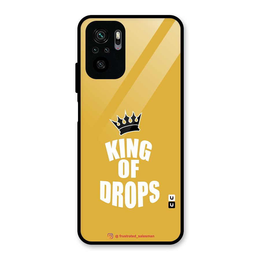 King of Drops Mustard Yellow Glass Back Case for Redmi Note 10S