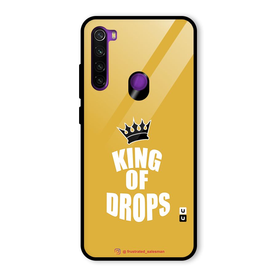 King of Drops Mustard Yellow Glass Back Case for Redmi Note 8