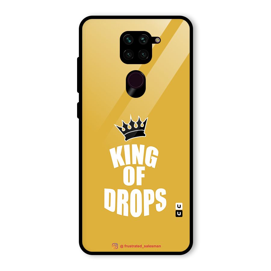 King of Drops Mustard Yellow Glass Back Case for Redmi Note 9