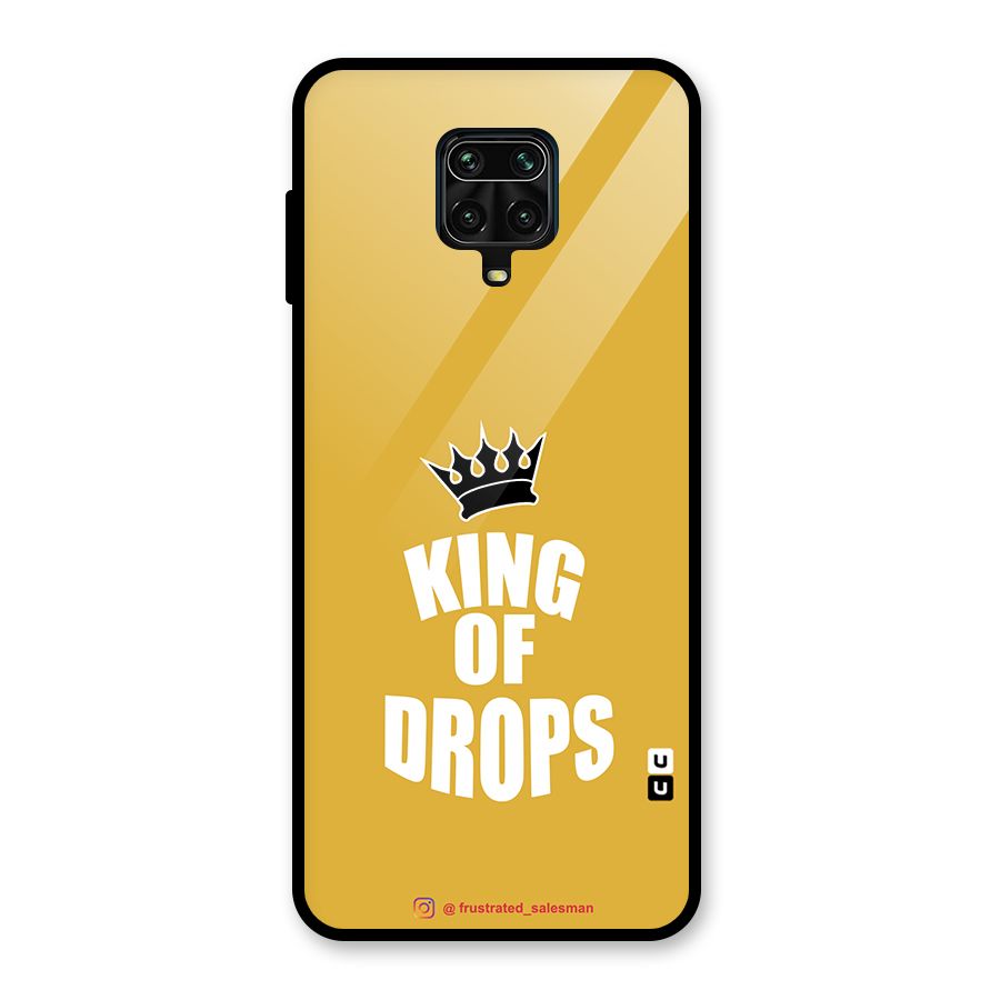 King of Drops Mustard Yellow Glass Back Case for Redmi Note 9 Pro