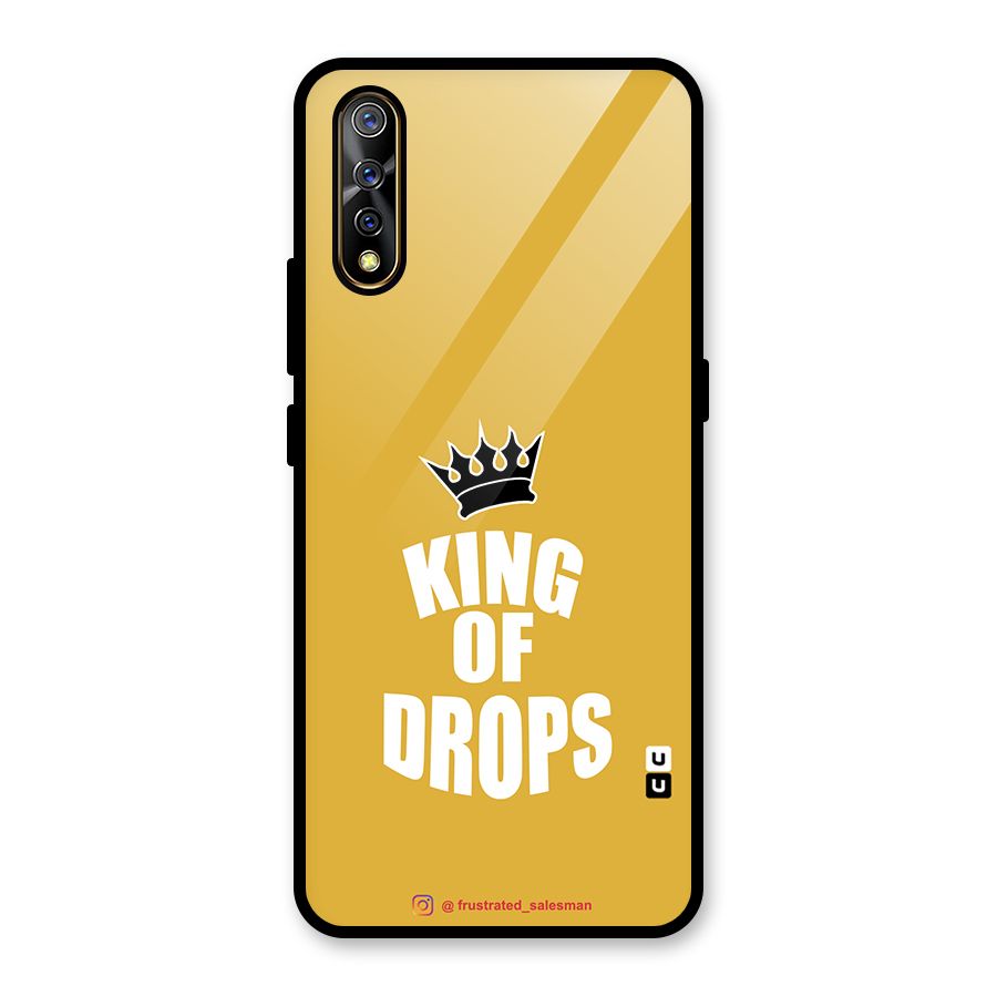 King of Drops Mustard Yellow Glass Back Case for Vivo S1
