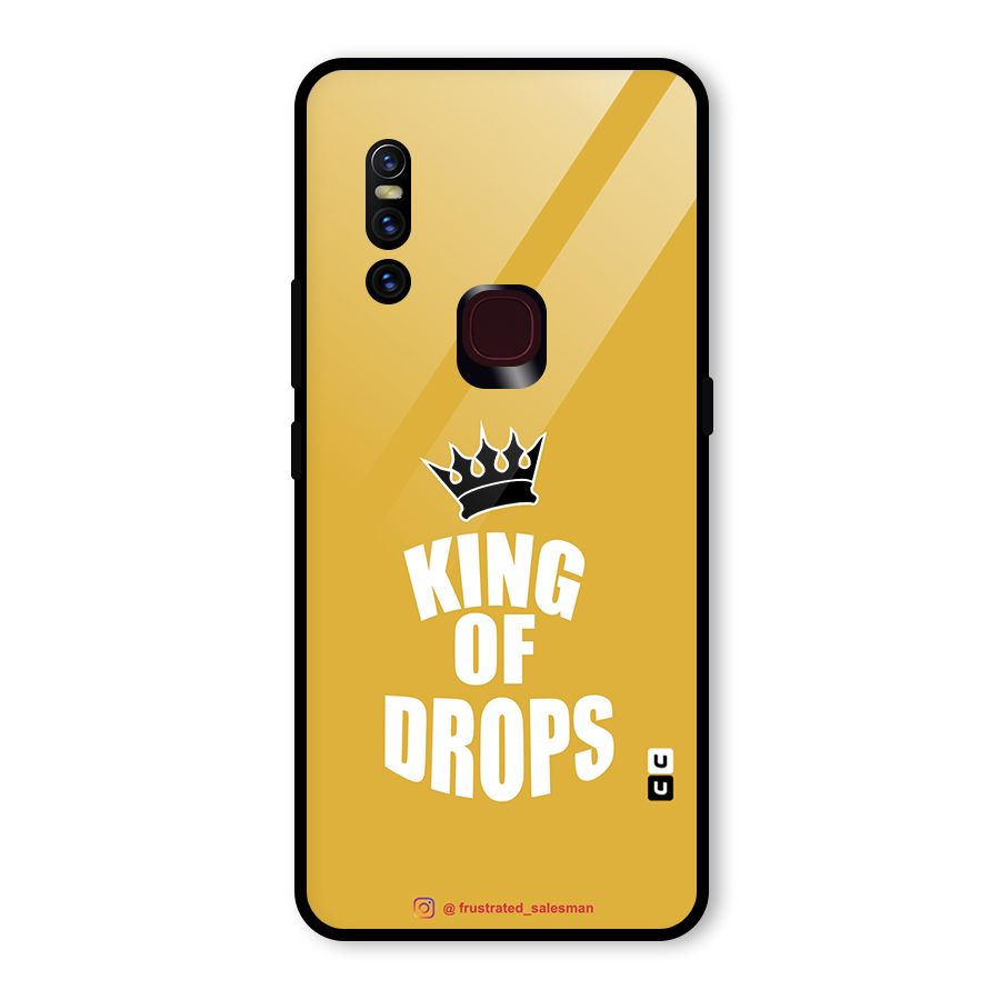 King of Drops Mustard Yellow Glass Back Case for Vivo V15