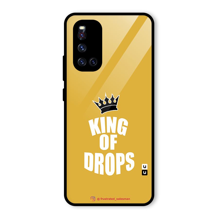 King of Drops Mustard Yellow Glass Back Case for Vivo V19