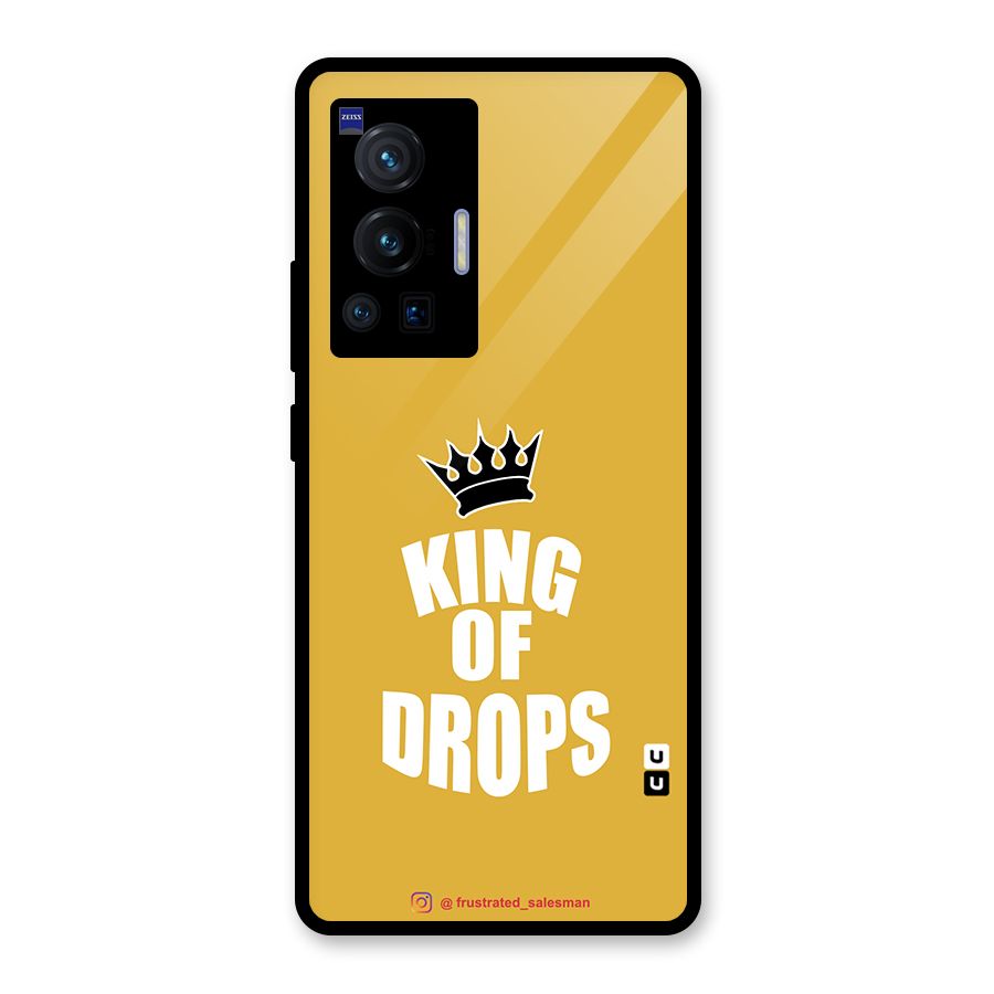King of Drops Mustard Yellow Glass Back Case for Vivo X70 Pro
