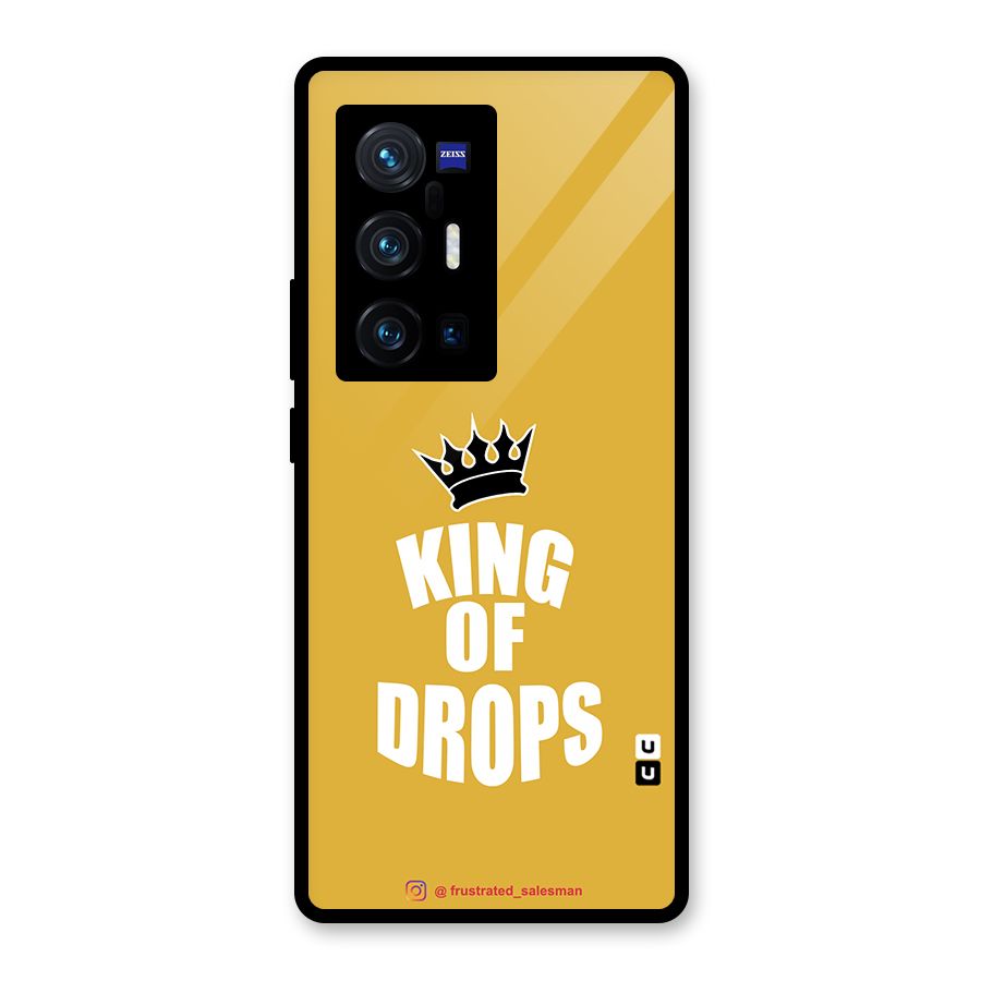 King of Drops Mustard Yellow Glass Back Case for Vivo X70 Pro Plus
