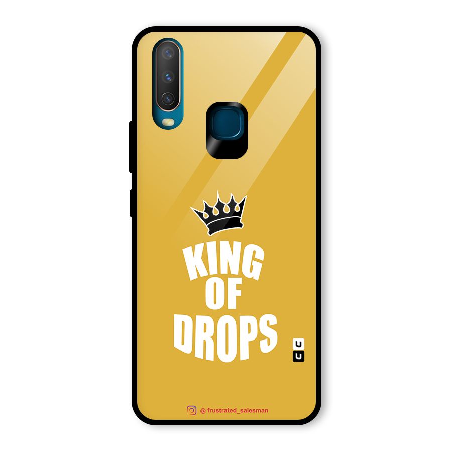 King of Drops Mustard Yellow Glass Back Case for Vivo Y15