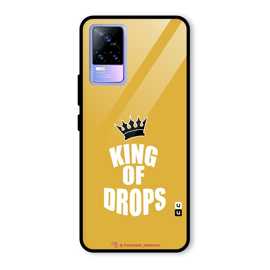 King of Drops Mustard Yellow Glass Back Case for Vivo Y73