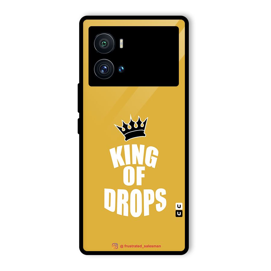 King of Drops Mustard Yellow Glass Back Case for Vivo iQOO 9 Pro