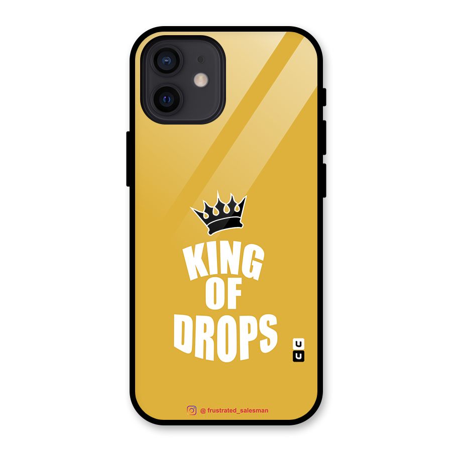 King of Drops Mustard Yellow Glass Back Case for iPhone 12