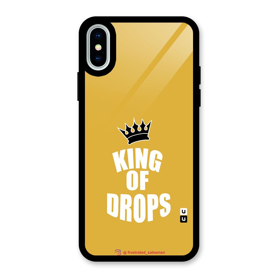 King of Drops Mustard Yellow Glass Back Case for iPhone XS