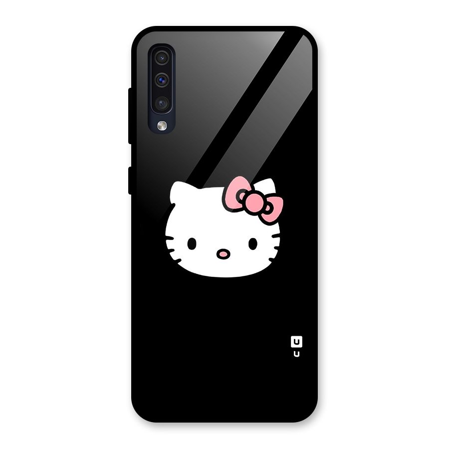 Kitty Cute Glass Back Case for Galaxy A30s