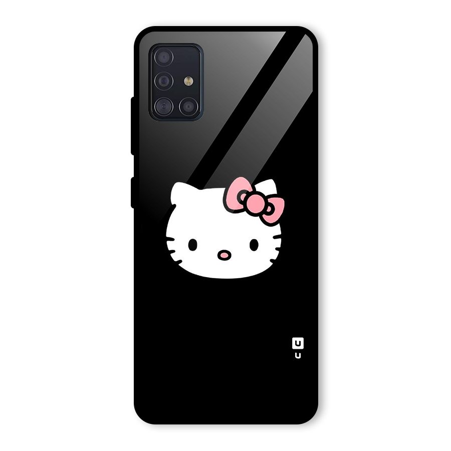 Kitty Cute Glass Back Case for Galaxy A51