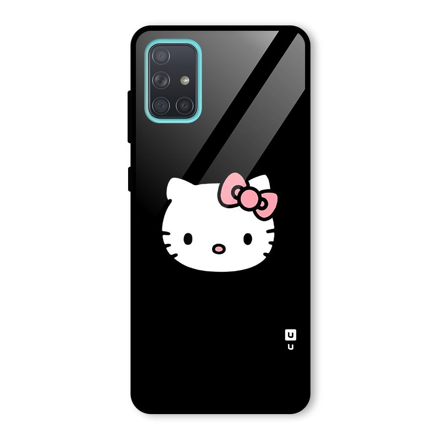 Kitty Cute Glass Back Case for Galaxy A71