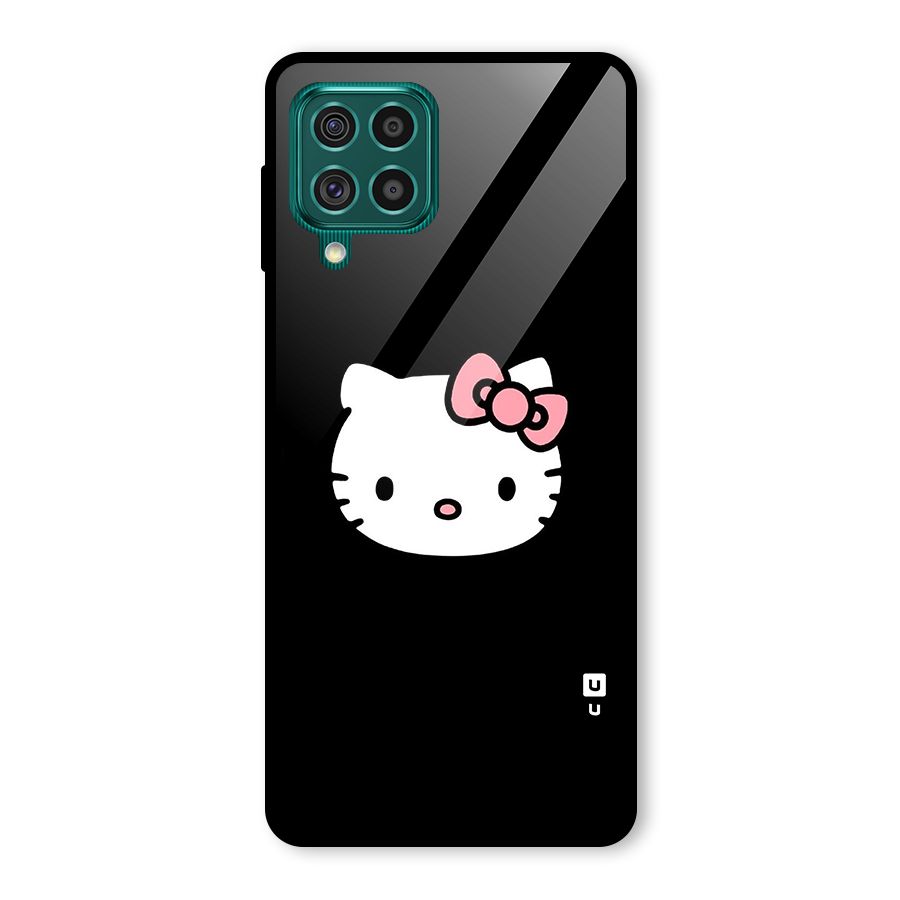 Kitty Cute Glass Back Case for Galaxy F62