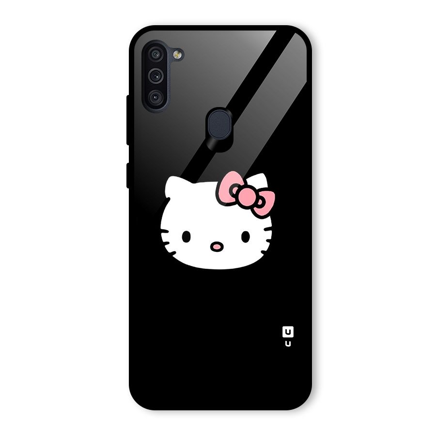 Kitty Cute Glass Back Case for Galaxy M11
