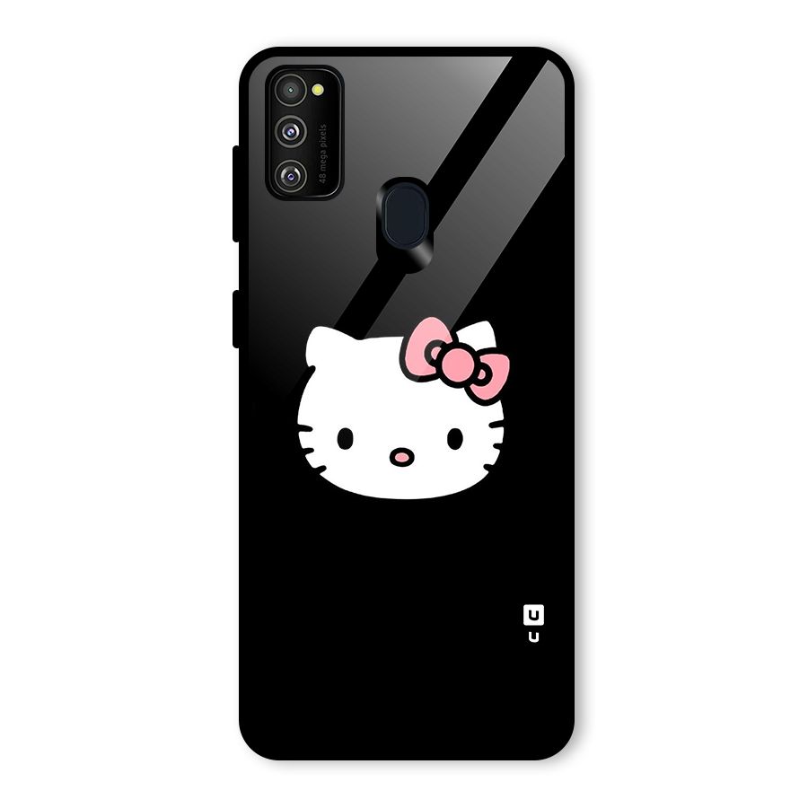 Kitty Cute Glass Back Case for Galaxy M30s
