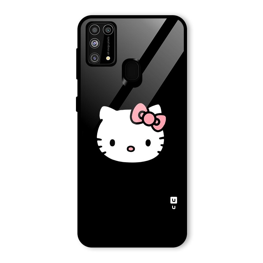 Kitty Cute Glass Back Case for Galaxy M31
