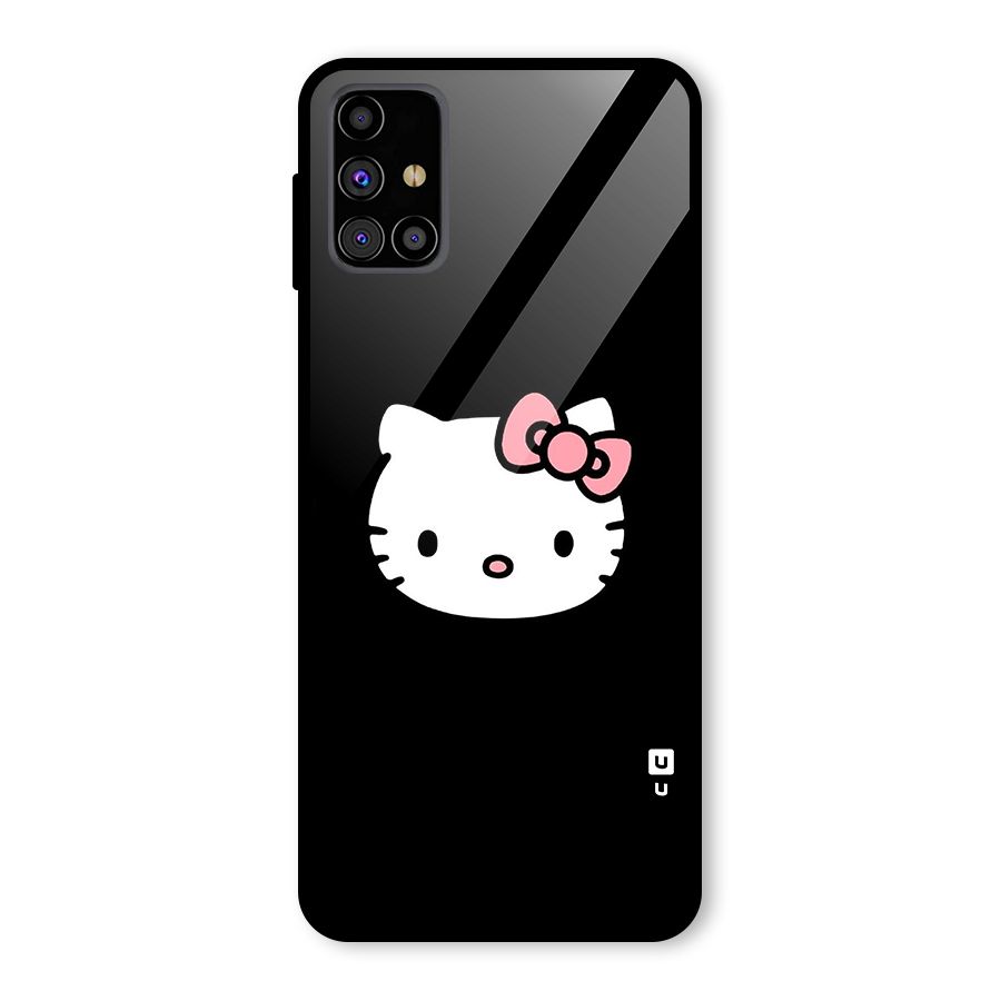 Kitty Cute Glass Back Case for Galaxy M31s