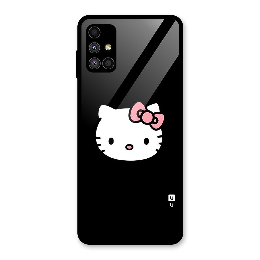 Kitty Cute Glass Back Case for Galaxy M51