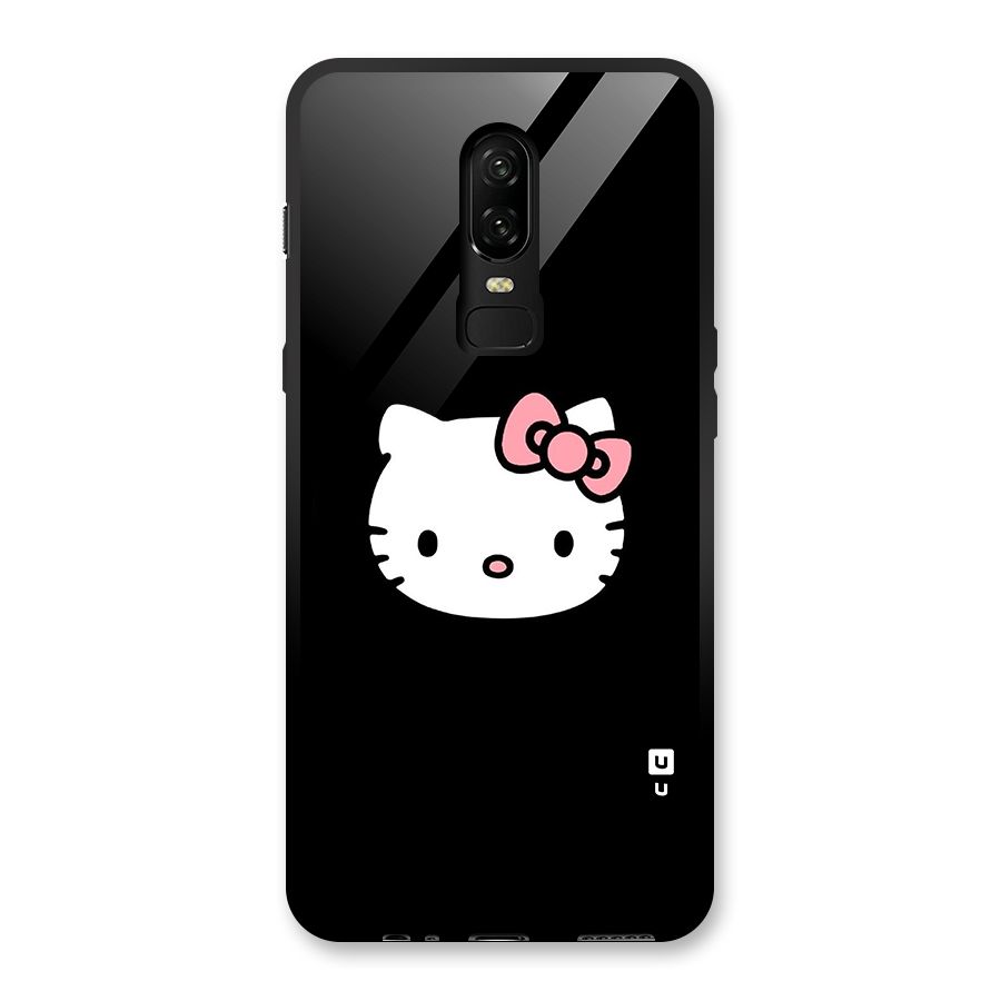 Kitty Cute Glass Back Case for OnePlus 6
