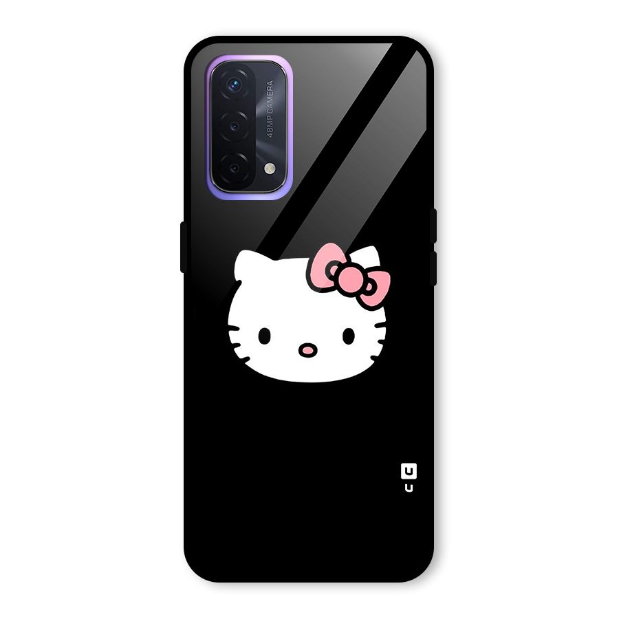 Kitty Cute Glass Back Case for Oppo A74 5G