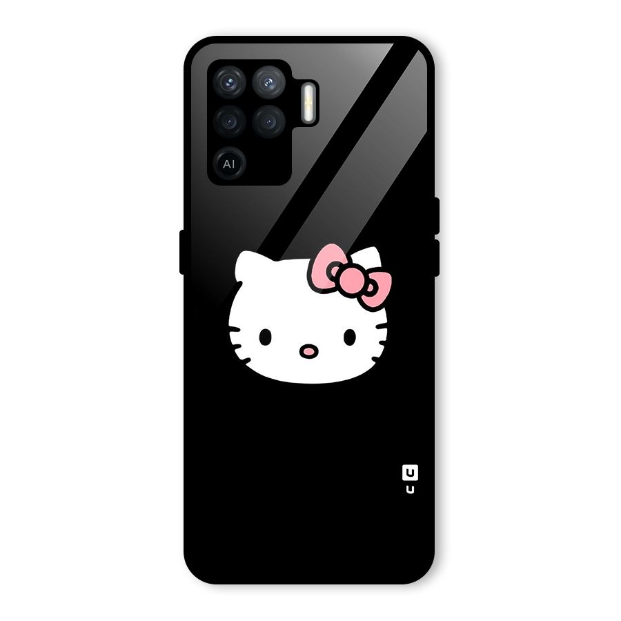 Kitty Cute Glass Back Case for Oppo F19 Pro