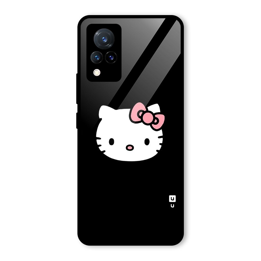 Kitty Cute Glass Back Case for Vivo V21 5G