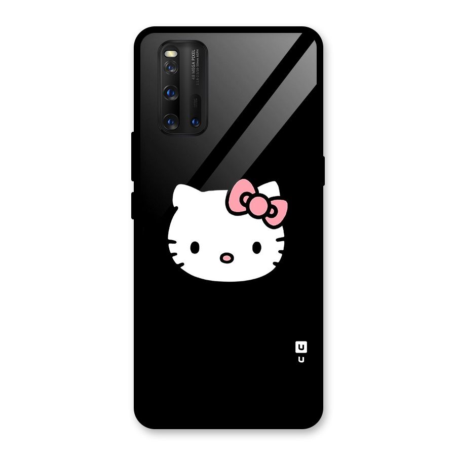 Kitty Cute Glass Back Case for Vivo iQOO 3