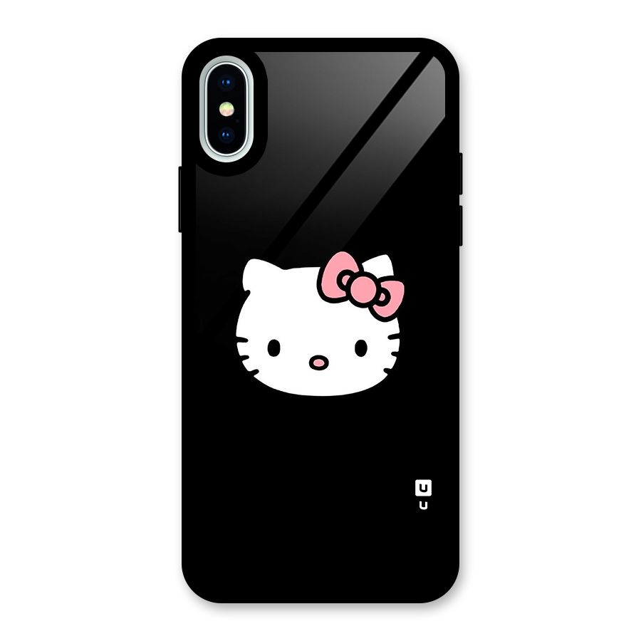 Kitty Cute Glass Back Case for iPhone X