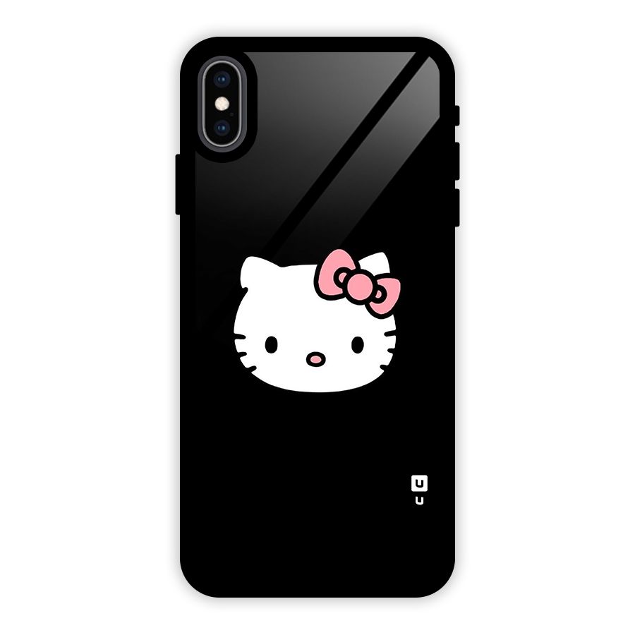 Kitty Cute Glass Back Case for iPhone XS Max