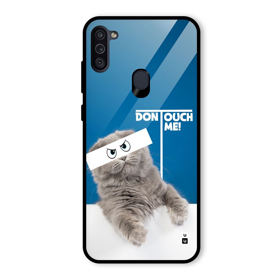 Kitty Dont Touch Glass Back Case for Galaxy M11