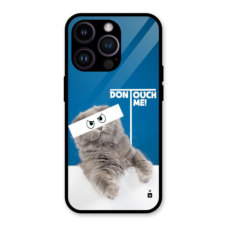 Kitty Dont Touch Glass Back Case for iPhone 14 Pro