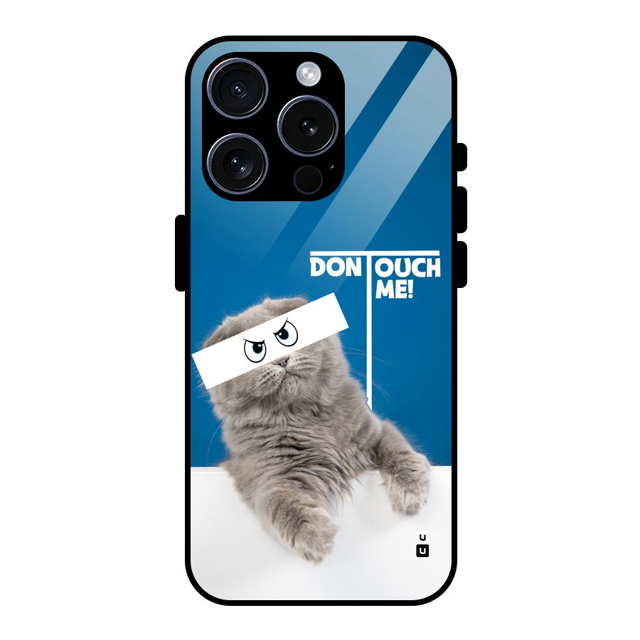 Kitty Dont Touch Glass Back Case for iPhone 15 Pro