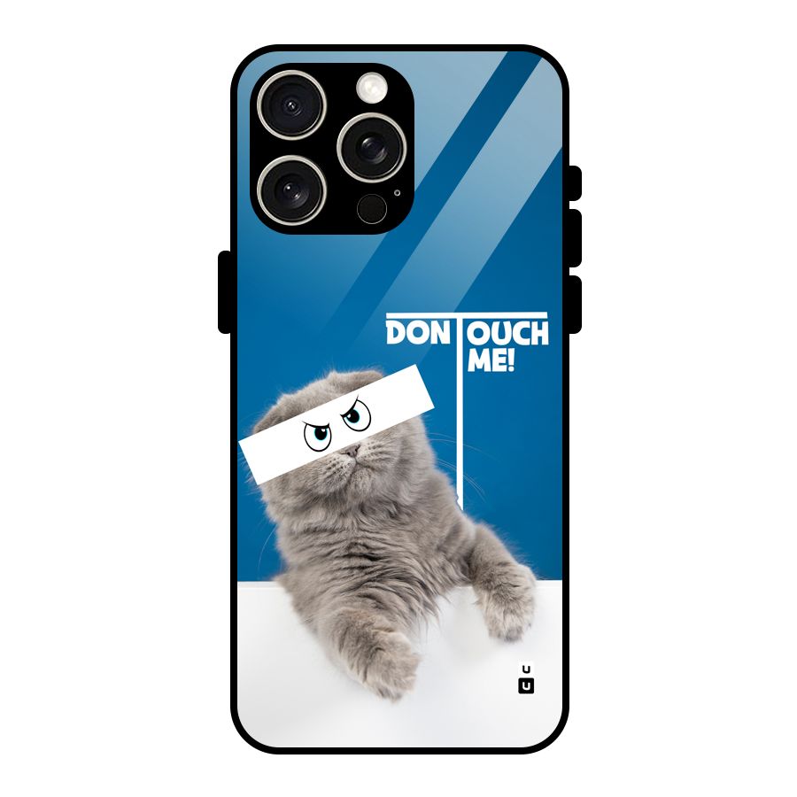 Kitty Dont Touch Glass Back Case for iPhone 15 Pro Max