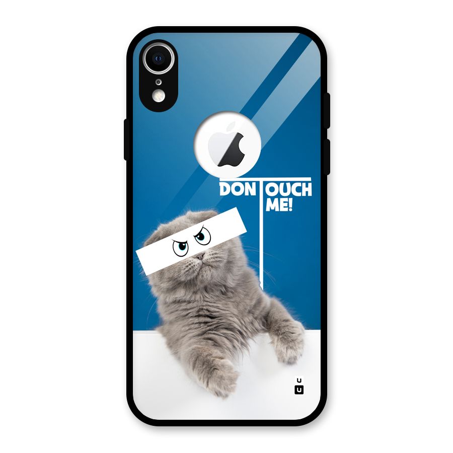 Kitty Dont Touch Glass Back Case for iPhone XR Logo Cut