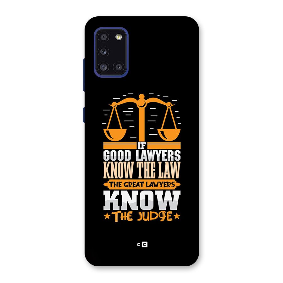Know The Judge Back Case for Galaxy A31