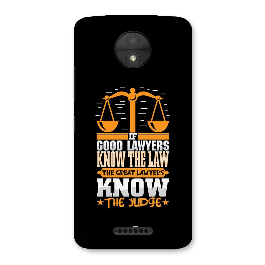 Know The Judge Back Case for Moto C