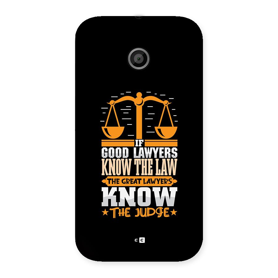 Know The Judge Back Case for Moto E