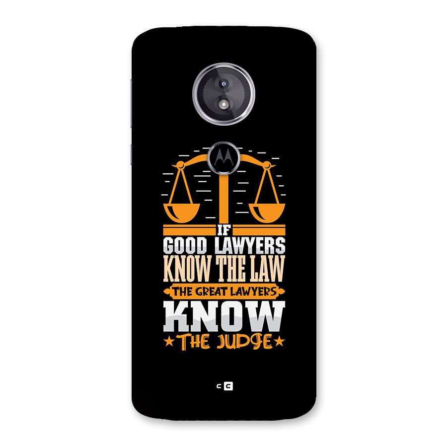 Know The Judge Back Case for Moto E5