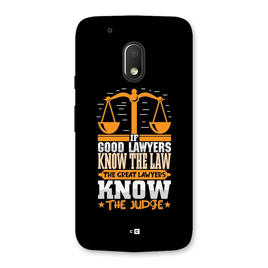 Know The Judge Back Case for Moto G4 Play