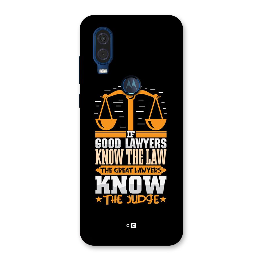 Know The Judge Back Case for Motorola One Vision