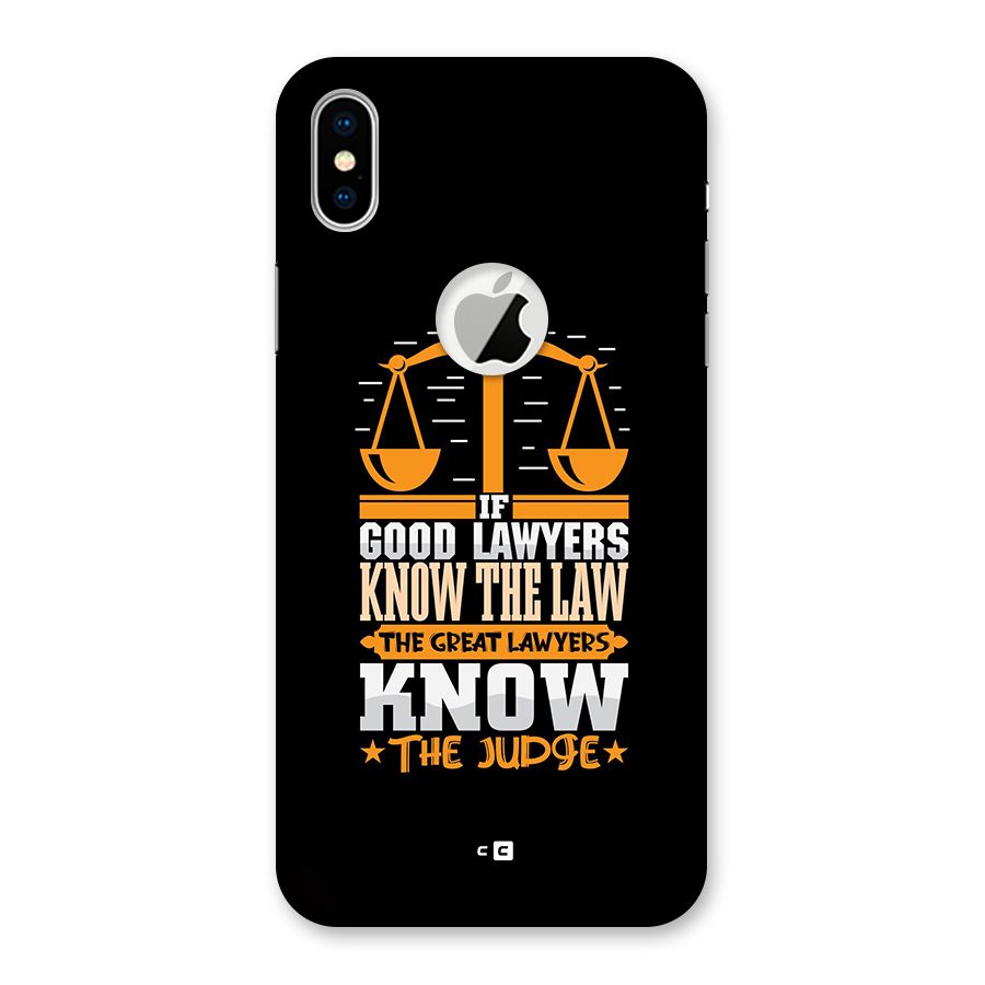 Know The Judge Back Case for iPhone X Logo Cut