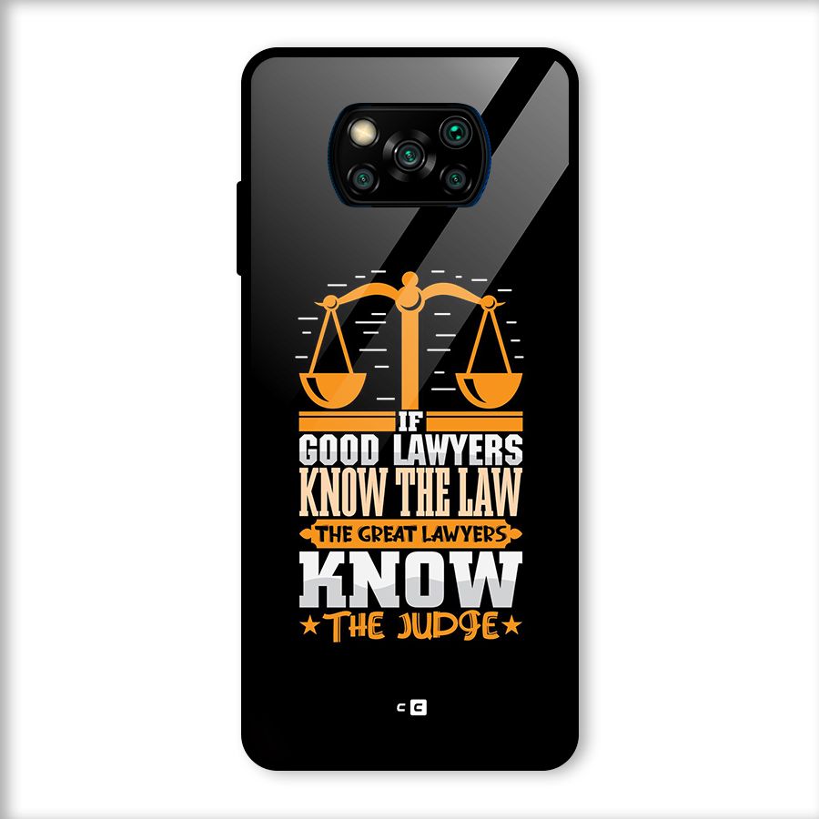 Know The Judge Glass Back Case for Poco X3